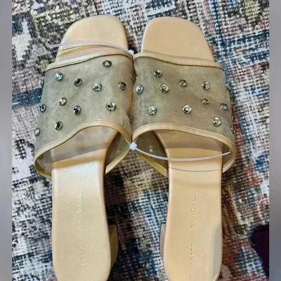 LOEFFLER RANDALL Brooke Caramel/Crystal Mesh Mule size 11 - Picture 9 of 9